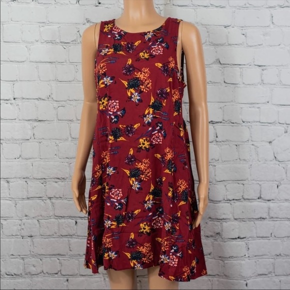 beachlunchlounge collection burgundy floral dress - Picture 1 of 3